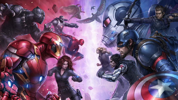 Team Iron Man And Team Captain America Wallpaper