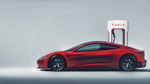 Tesla Roadster Charging Wallpaper