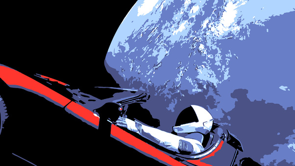 Tesla Roadster Space X Wallpaper