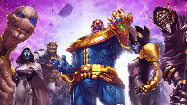 Thanos And His Team Marvel Contest Of Champions Wallpaper