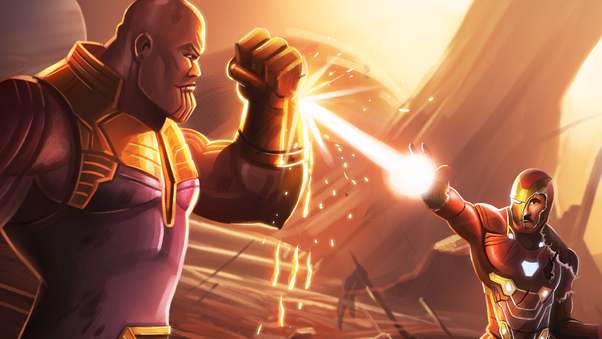Thanos And Iron Man 5k Wallpaper