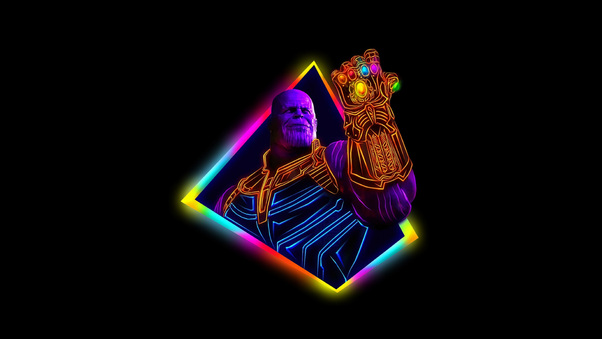 Thanos Avengers Infinity War 80S Style Artwork Wallpaper