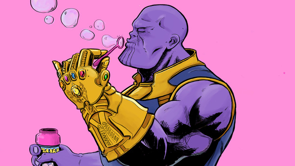 Thanos Blowing Bubbles Wallpaper