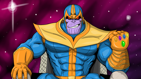 Thanos Comic Cartoon Digital Art 4k Wallpaper