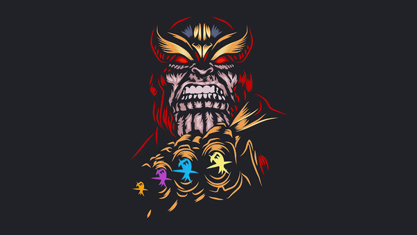 Thanos Dark Minimal 4k Wallpaper