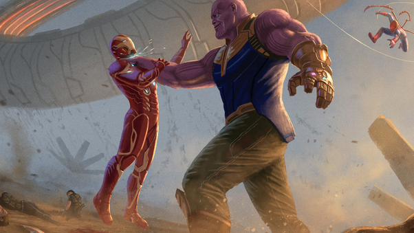 Thanos Iron Man Avengers Infinity War 2018 Artwork Wallpaper
