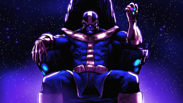 Thanos On His Throne Wallpaper