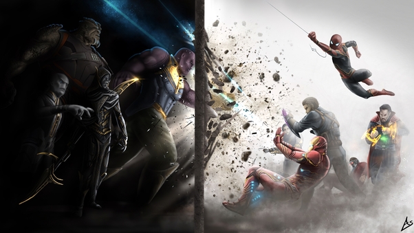 Thanos Team Vs Avengers Wallpaper
