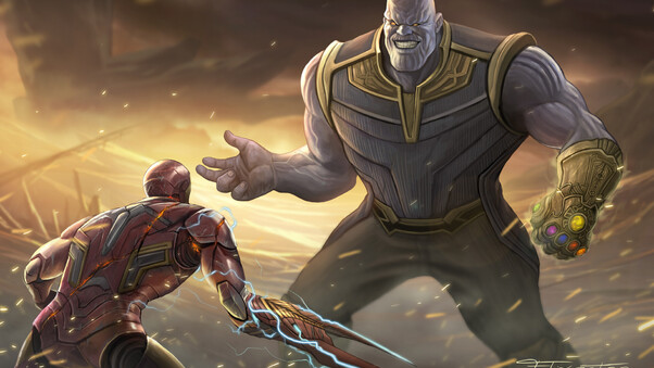 Thanos Vs Iron Man Avengers Endgame Wallpaper