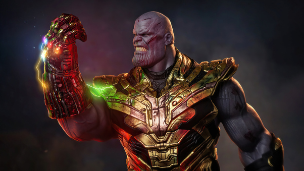 Thanos With Iron Man Gauntlet Wallpaper