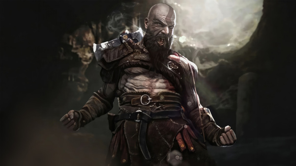 The Angry Kratos God Of War 5k Wallpaper