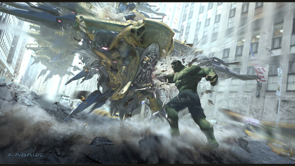The Avengers Leviathan Vs Hulk Wallpaper