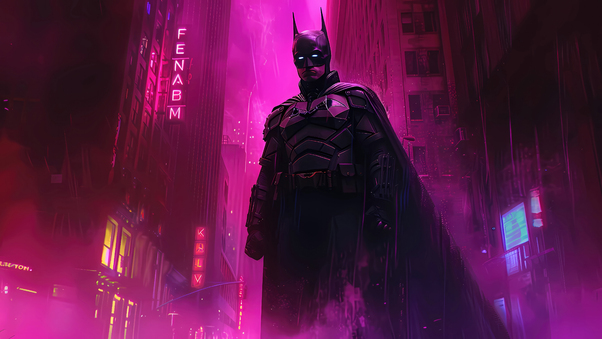 The Batman In Shades Of Purple Wallpaper