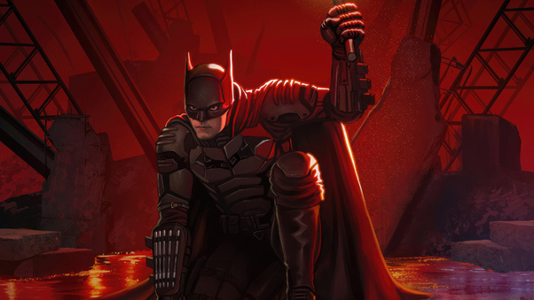 The Batman With Firelight Wallpaper