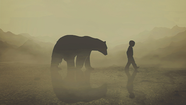 The Bear And The Kid 4k Wallpaper