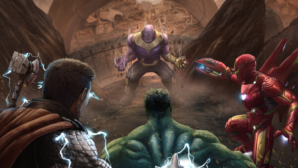 The Big 3 Vs Thanos Wallpaper
