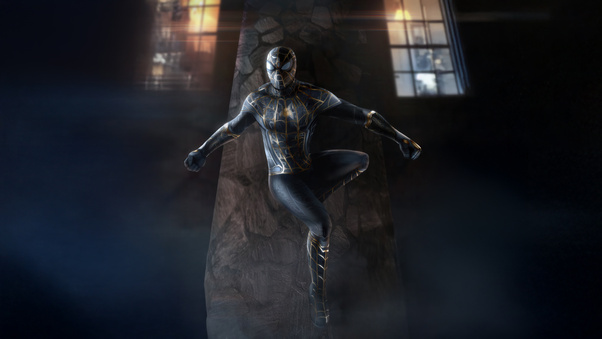 The Black Suit Spider Man Wallpaper