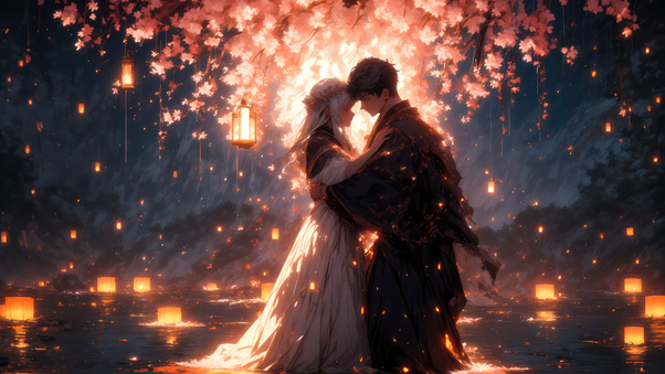 The Cherry Blossom Lovers Wallpaper