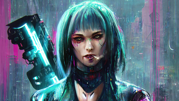 The Cyberpunk Assassin Girl 4k Wallpaper