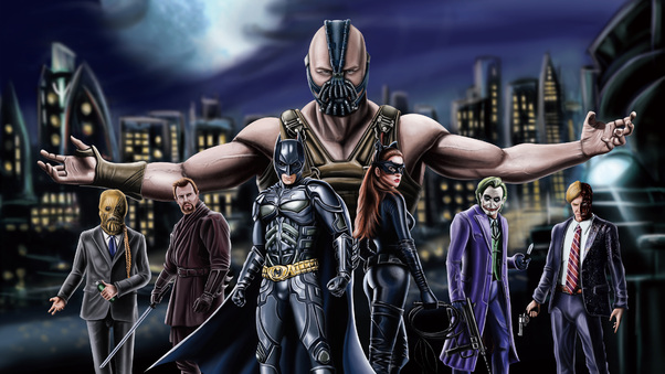 The Dark Knight Trilogy Artwork Wallpaper