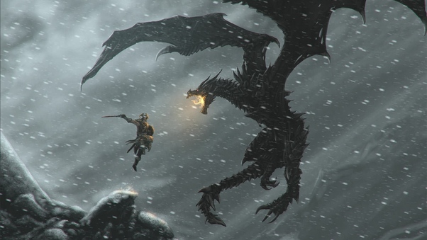 The Elder Scrolls Legends Warrior Dragon Snow Fire Wallpaper