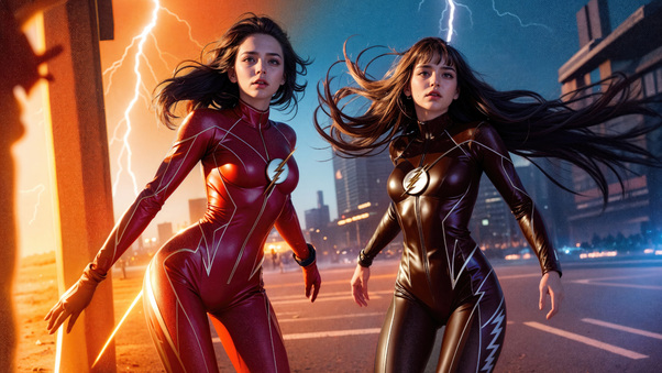 The Flash Girls Multiverse Wallpaper