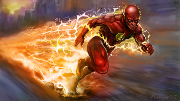 The Flash Running Artwork 5k Wallpaper