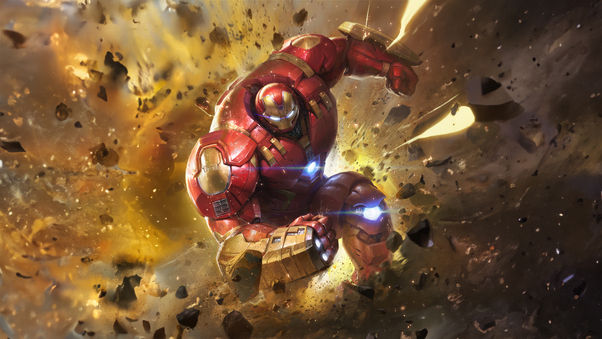 The Iron Hulkbuster Rises To Battle Wallpaper