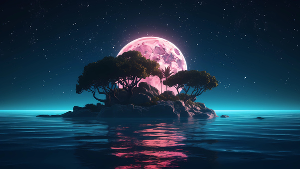 The Moon Island Wallpaper,HD Artist Wallpapers,4k Wallpapers,Images ...