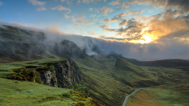 The Road Through The Mist Scottish Highlands At Dawn (3000x2000) Resolution Wallpaper