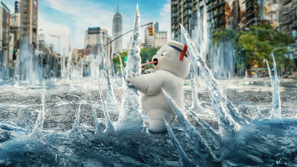 The Stay Puft Marshmallows In Ghostbusters Frozen Empire 2024 Wallpaper