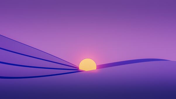 The Sun Is Setting Over The Horizon Of A Desert Minimal 5k Wallpaper