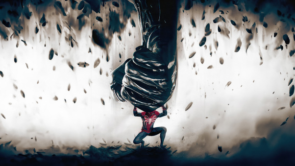 The Symbiote Showdown Spider Man Vs Venom Wallpaper