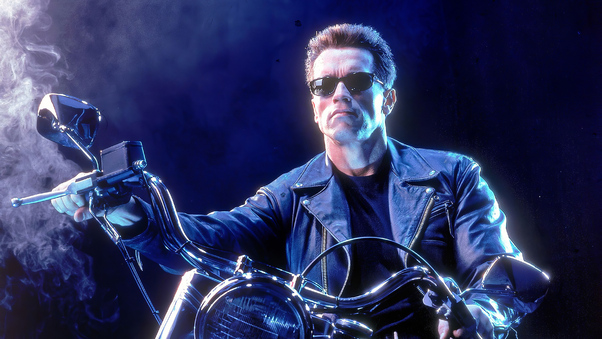The Terminator On Bike Wallpaper