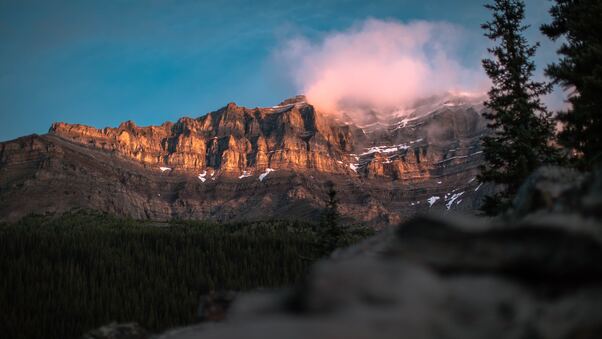 The View Of Mount Temple Banff National Park Wallpaper