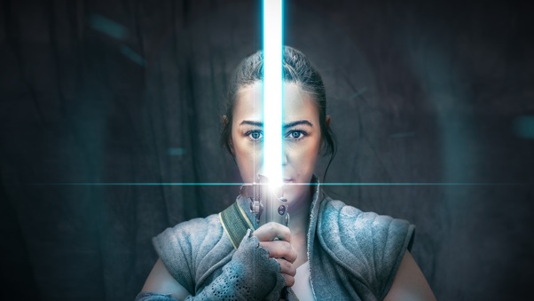 The Weapon Of A Jedi Knight Rey Cosplay Wallpaper