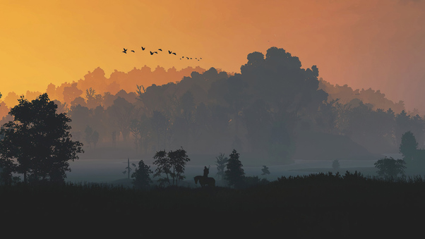 The Witcher 3 Minimal Nature 5k Wallpaper