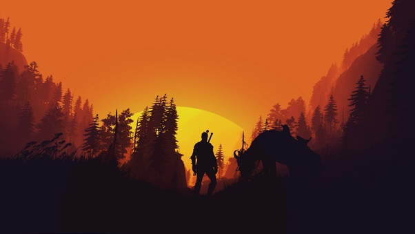The Witcher 3 Wild Hunt 4k Minimal Art Wallpaper