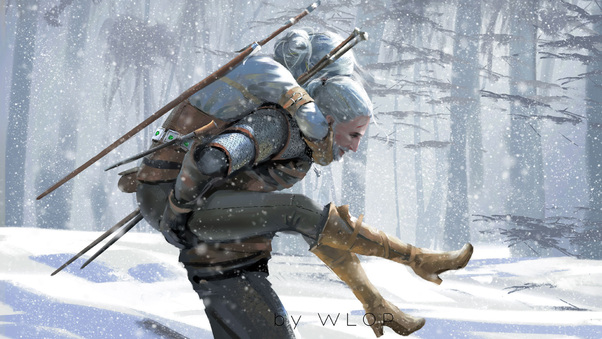 The Witcher 3 Wild Hunt Artwork By Wlop Wallpaper