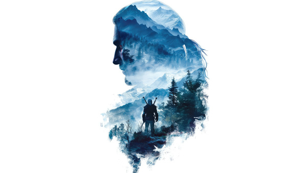 The Witcher Minimalism 5k (2048x2048) Resolution Wallpaper