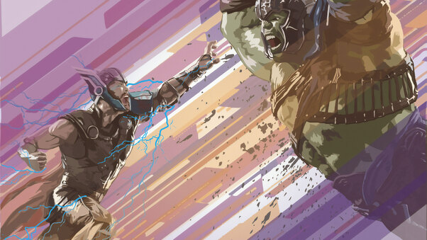 Thor And Hulk 4k Art Wallpaper