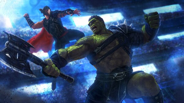 Thor And Hulk 4k Artwork Wallpaper