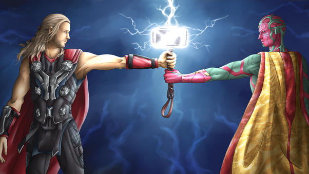 Thor And Vision Wallpaper