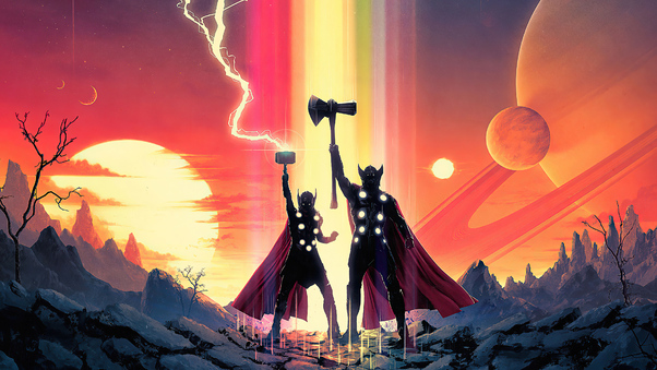 Thor Love And Thunder Fan Movie Art Wallpaper