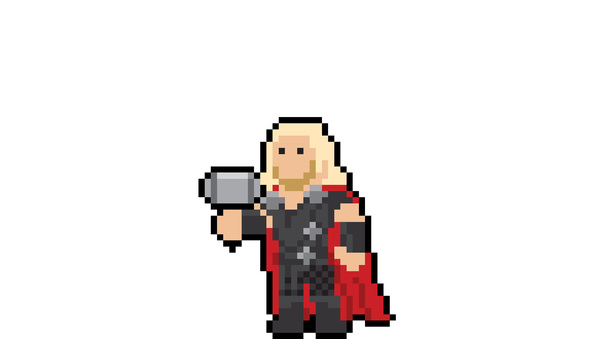 Thor Pixel Art Wallpaper