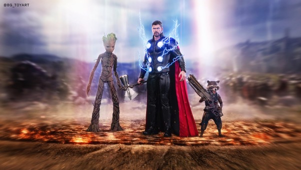 Thor Rocket And Groot Wallpaper