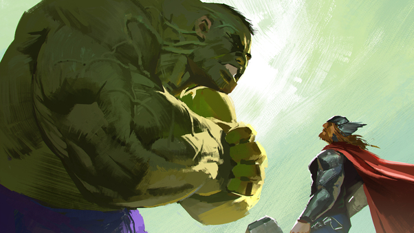 Thor Vs Hulk 5k Artwork Wallpaper