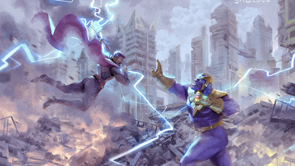 Thor Vs Thanos Art Wallpaper