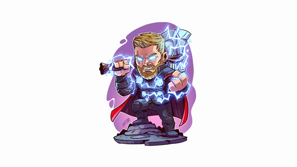 Thor With Hammer Minimal 5k Wallpaper