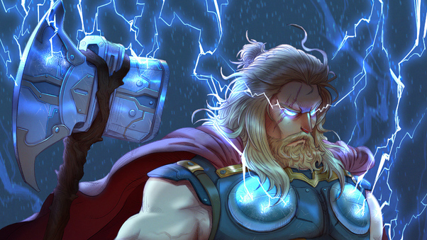 Thor With Two Hammer Wallpaper